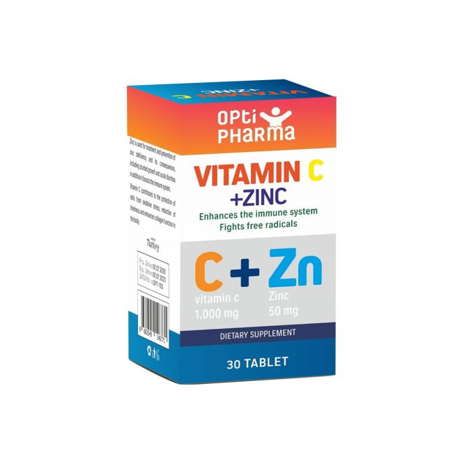 Opti Pharma Vitamin C 100 mg + Zinc 50 mg